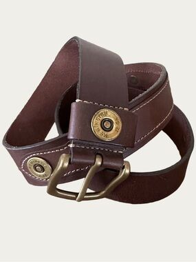 Remington Mens 12 G Brown Leather Belt 47”